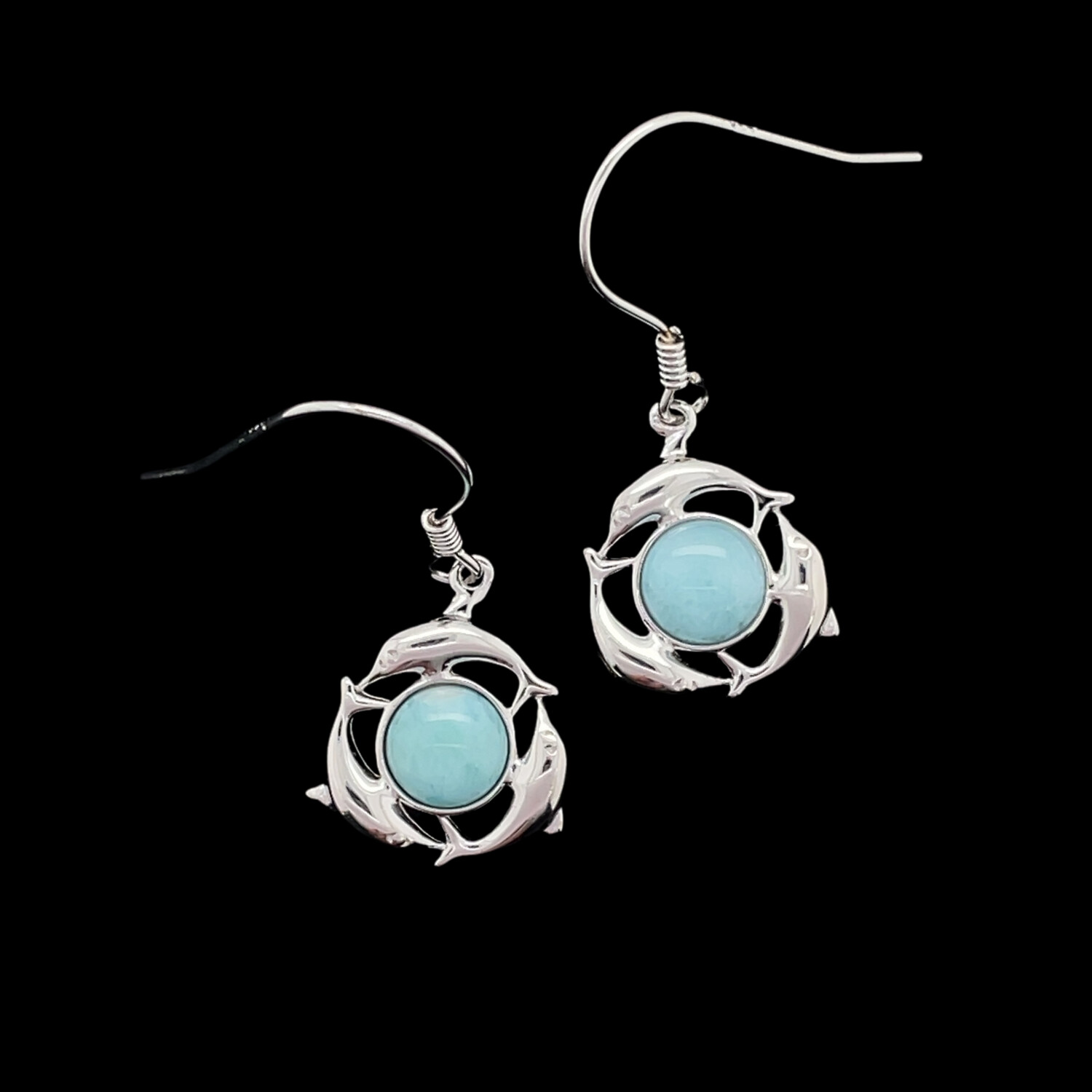 Larimar Dolphin Earrings