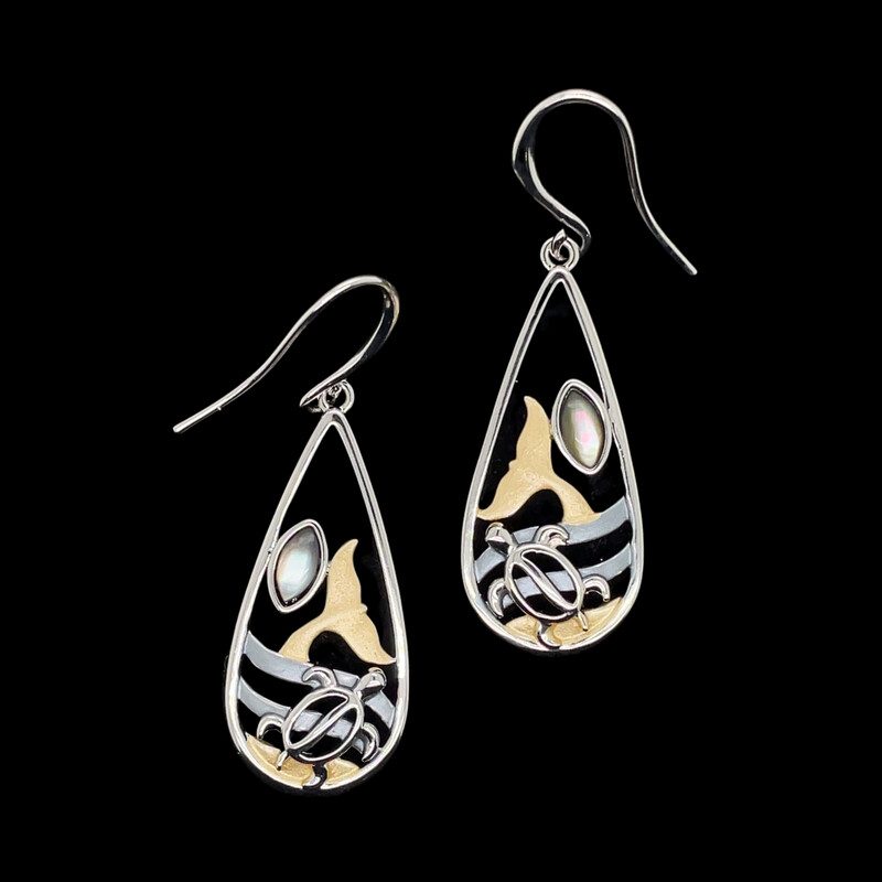 Tropical Earrings with Mother of Pearl