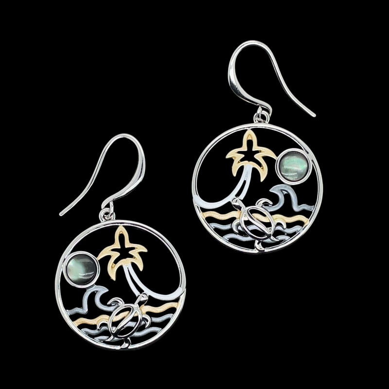 Island Escape  Earrings with Mother of Pearl