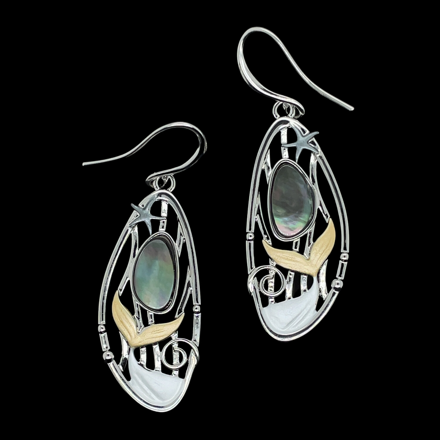 Tropical Earrings with Mother of Pearl