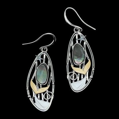 Tropical Earrings with Mother of Pearl