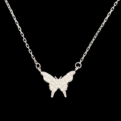 Cubic Zirconia Butterfly Necklace