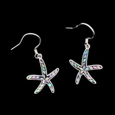Abalone & Sterling Silver Starfish Earrings