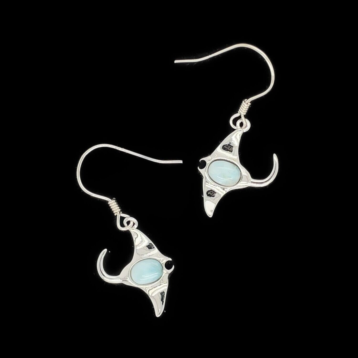 Larimar Manta Ray Earrings