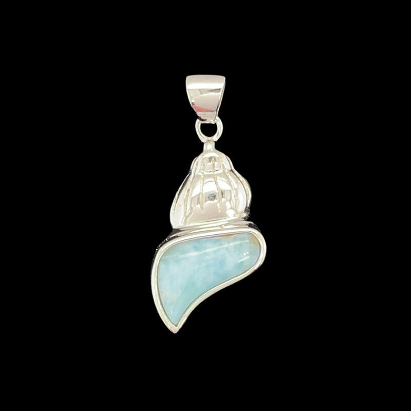 Larimar Shell Pendant