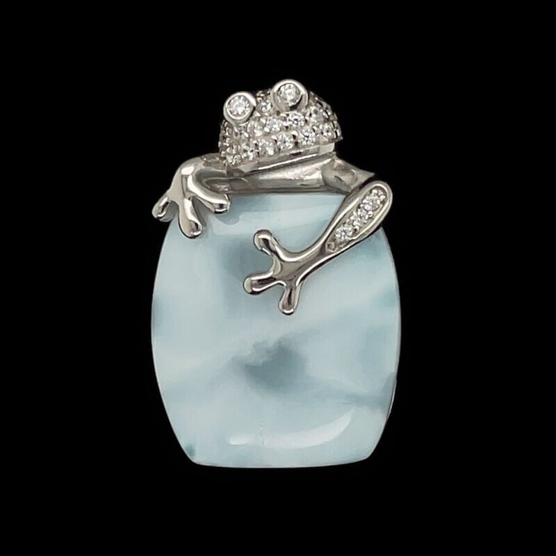 Larimar Frog Pendant