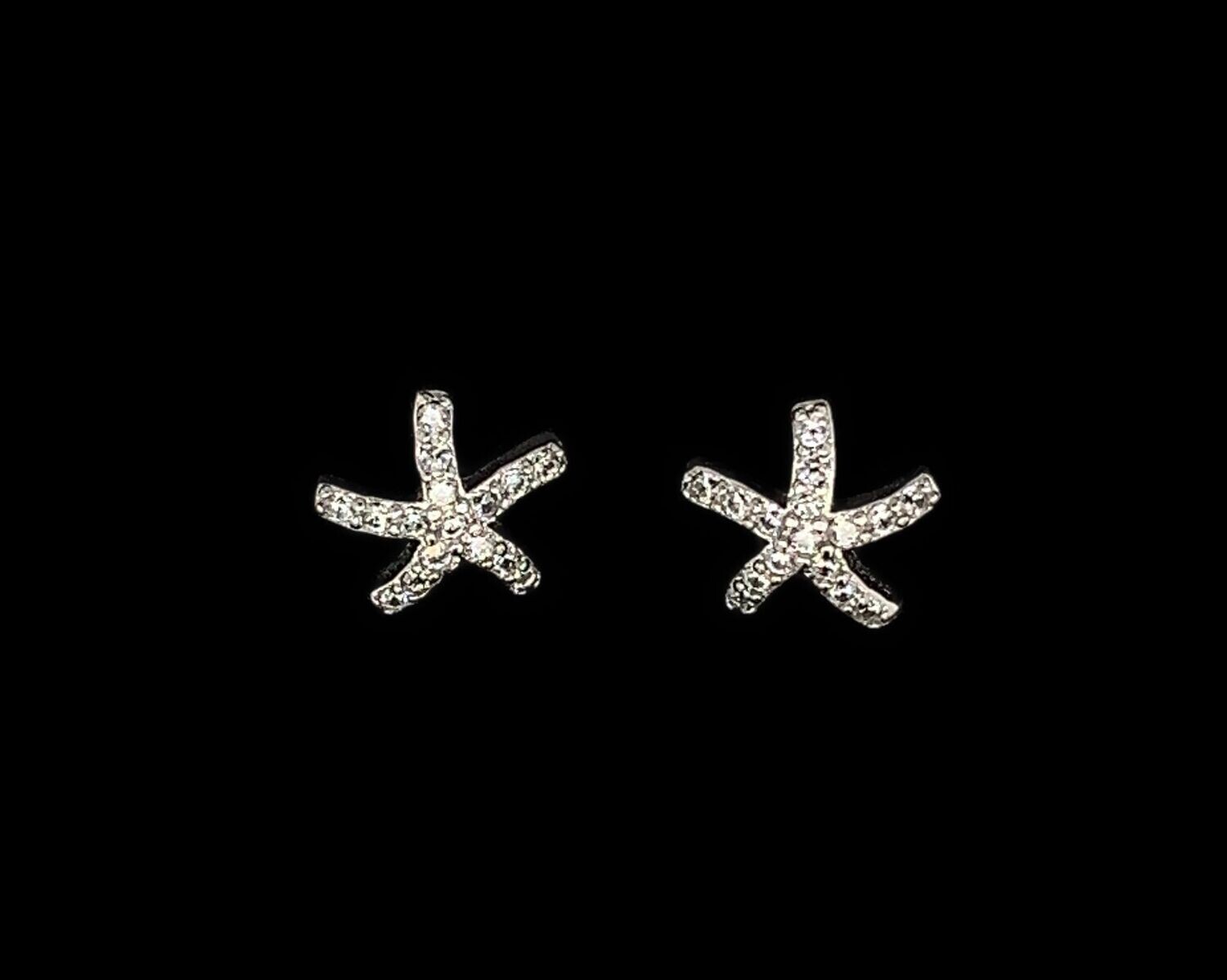 Cubic Zirconia Starfish Earrings