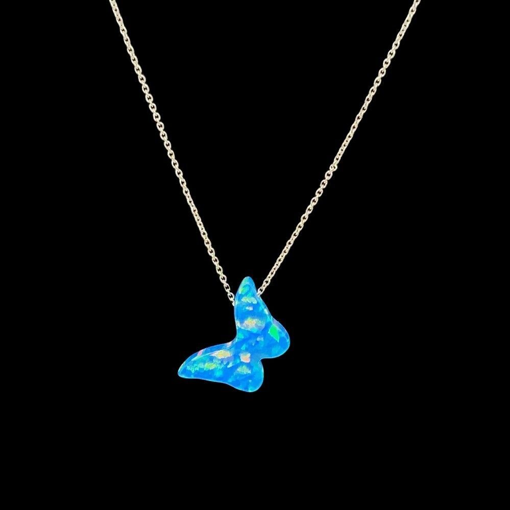 Opal Butterfly Necklace