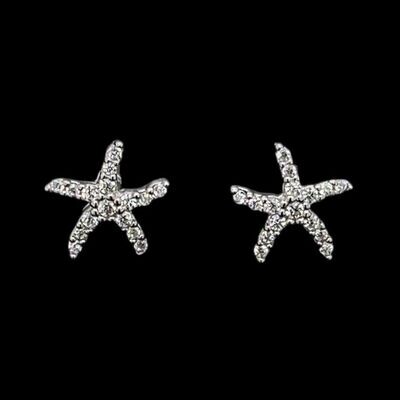 Cubic Zirconia Starfish Earrings