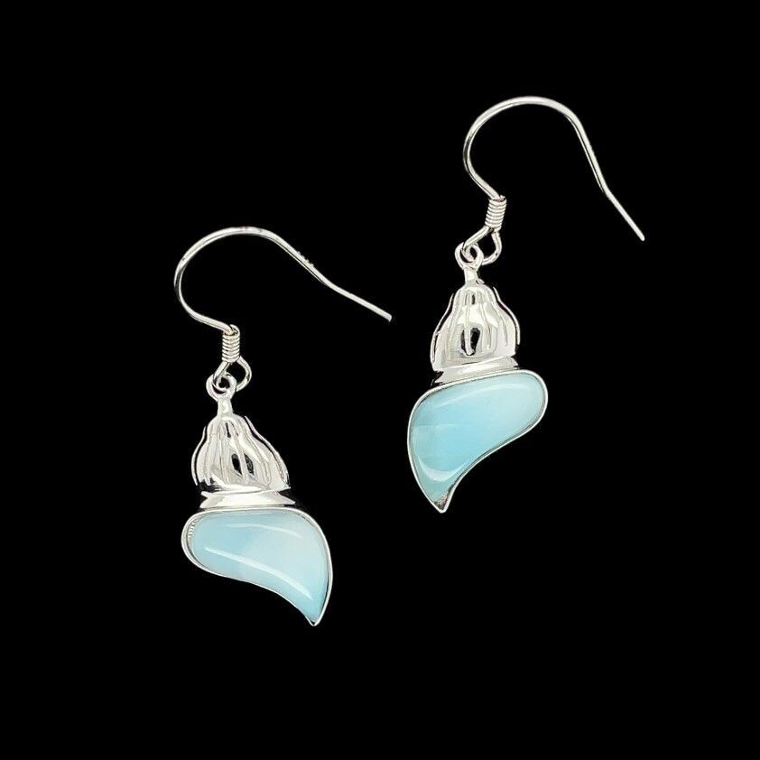 Larimar Shell Earrings