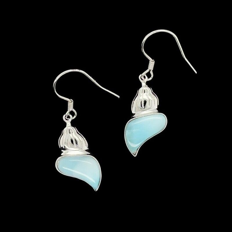 Larimar Shell Earrings