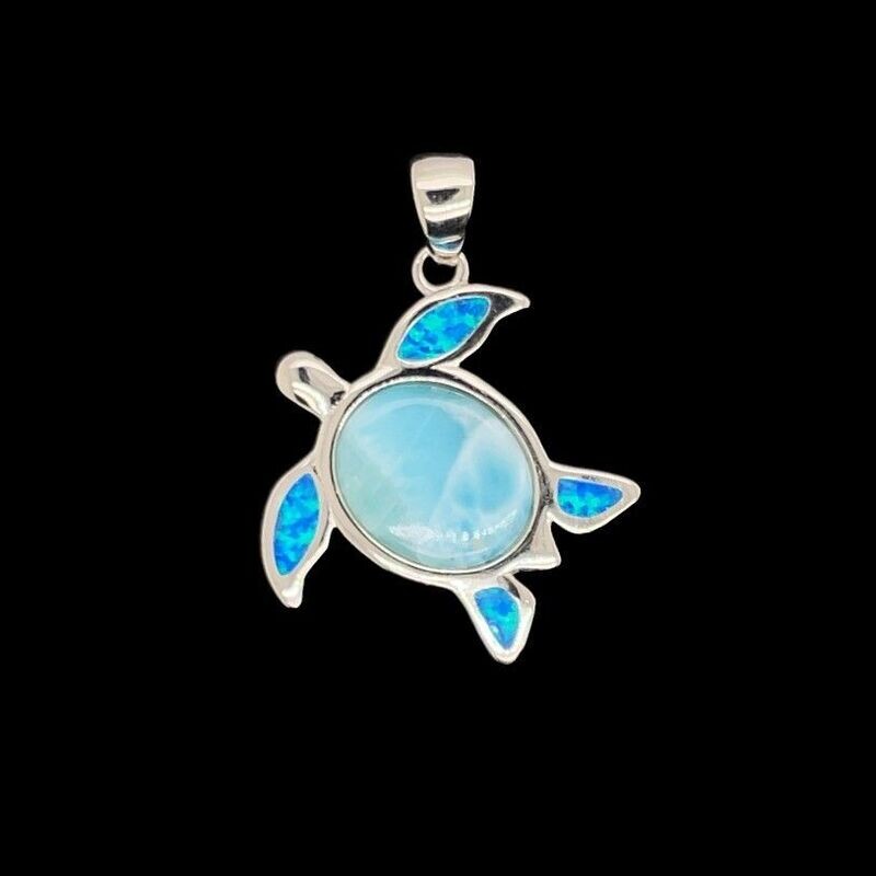 Larimar Turtle Pendant