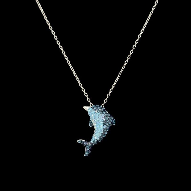 Cubic Zirconia Dolphin Necklace