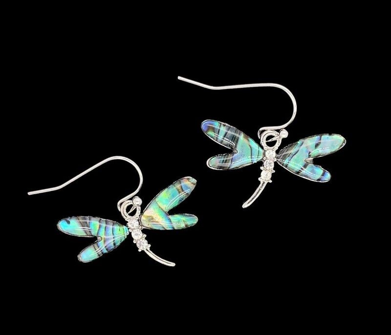 Abalone Dragonfly Earrings