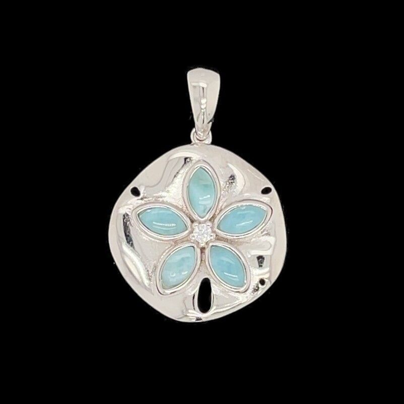 Larimar Sand Dollar Pendant
