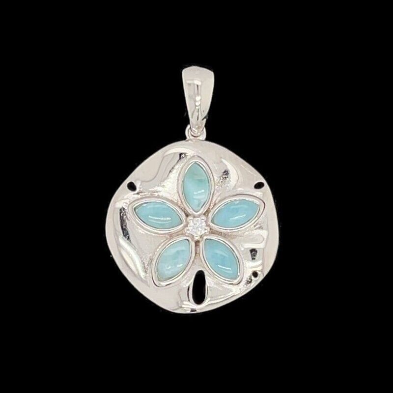 Larimar Sand Dollar Pendant
