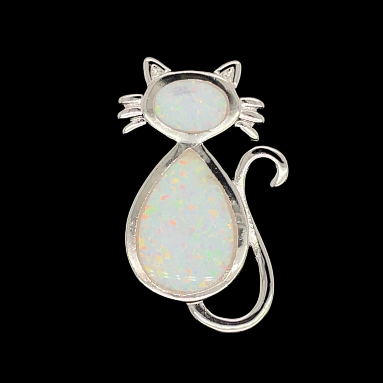 Opal Cat Pendant