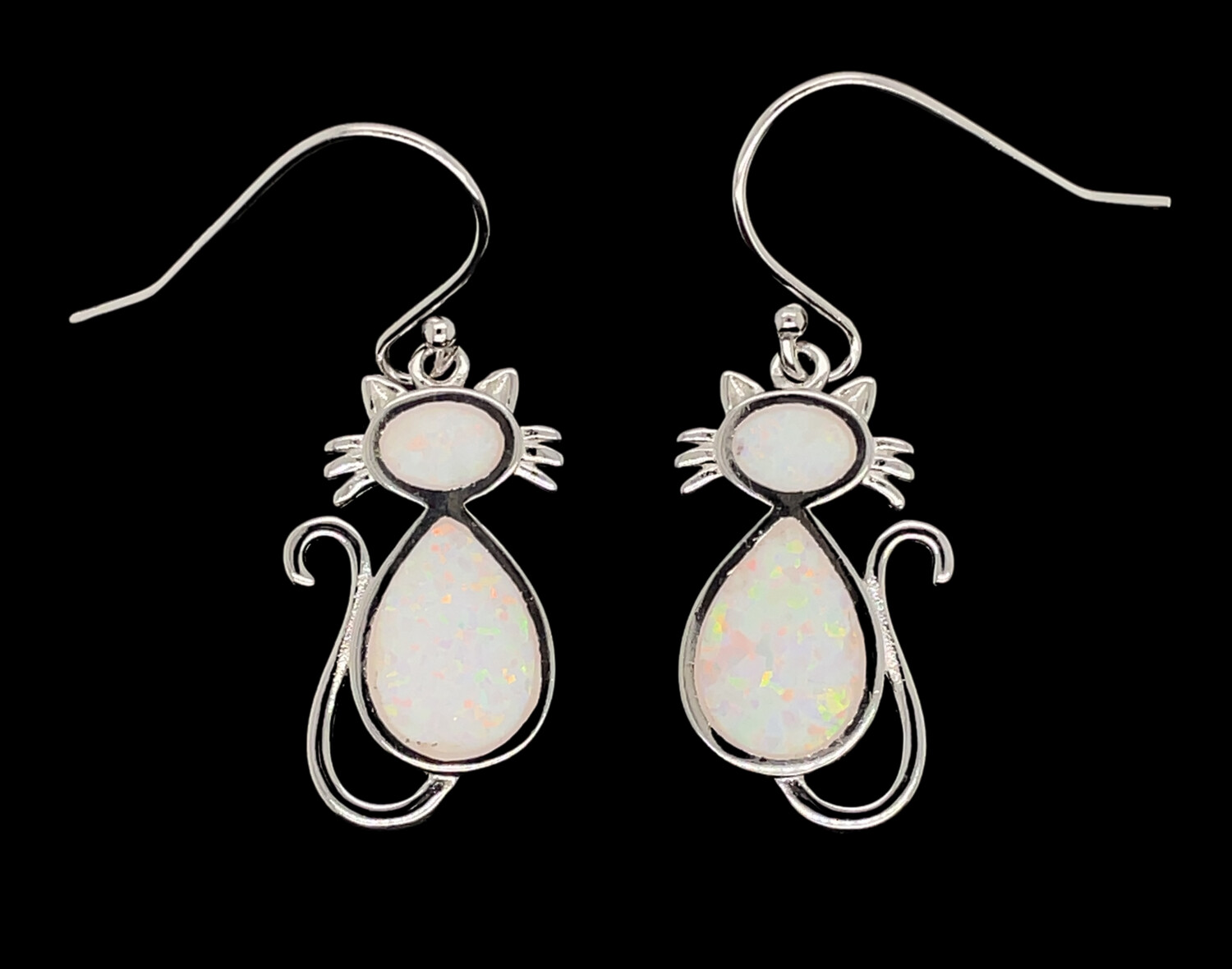 Opal Cat Earrings