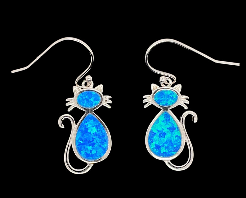 Opal Cat Earrings