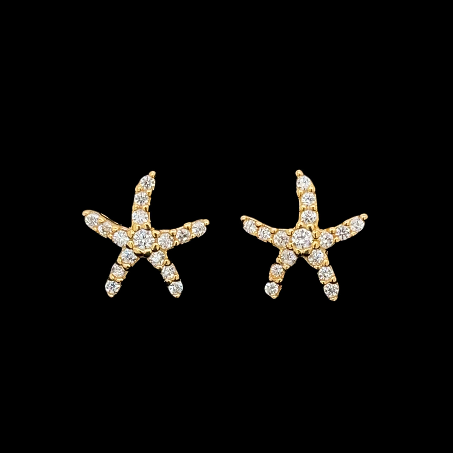Cubic Zirconia Starfish Earrings