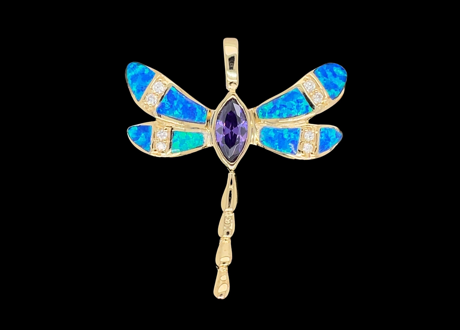 Opal Dragonfly Pendant