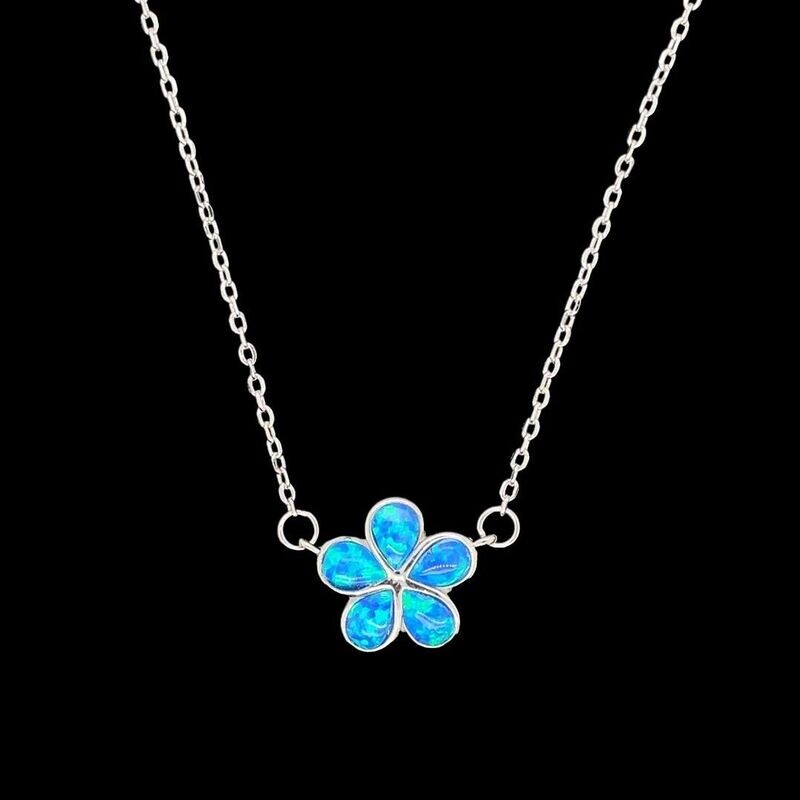 Opal Flower Necklace