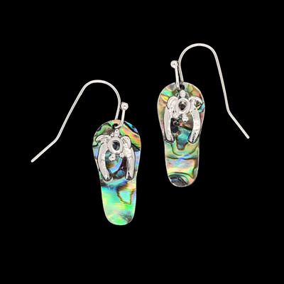 Abalone Earrings with Turtle