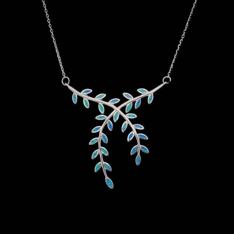 Opal Leaf Necklace