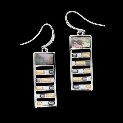 Mother Of Pearl Tri-Color Earrings