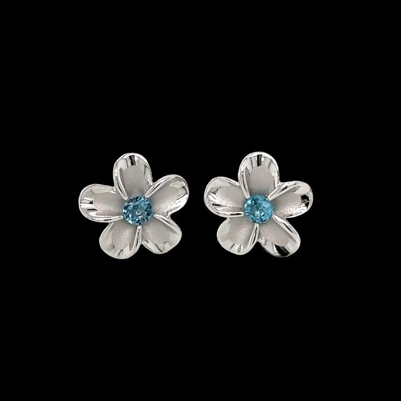 Blue Topaz Flower Earrings