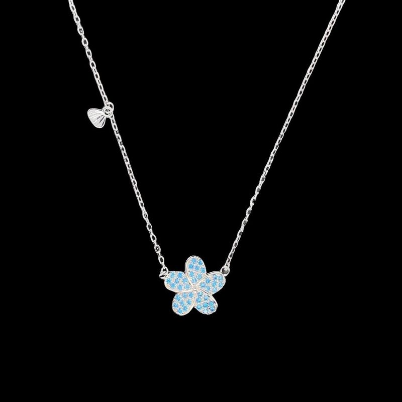 Blue Topaz Flower Necklace
