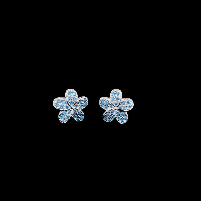 Blue Topaz Flower Earrings