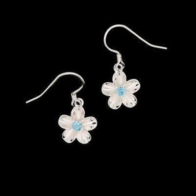 Blue Topaz Flower Earrings