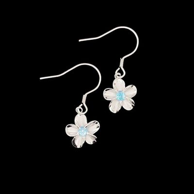 Blue Topaz Flower Earrings