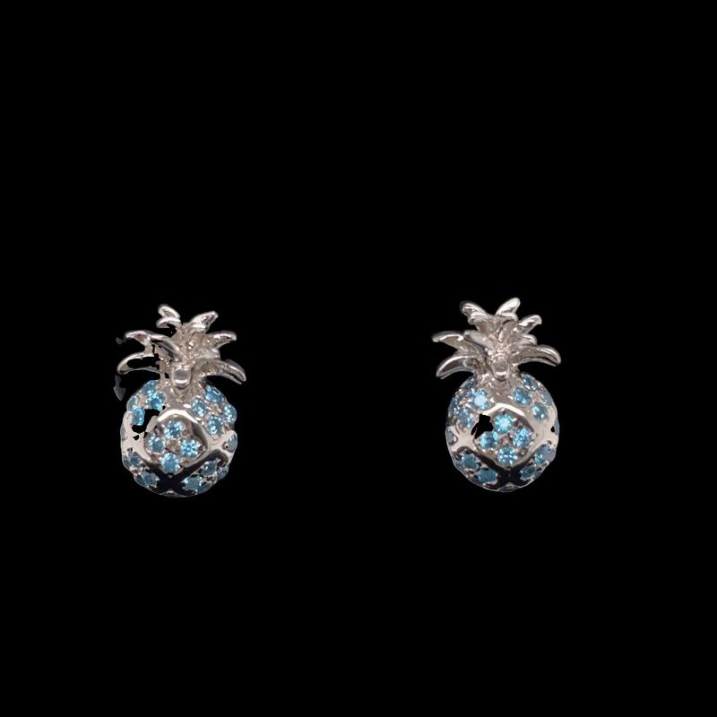 Blue Topaz Pineapple Earrings