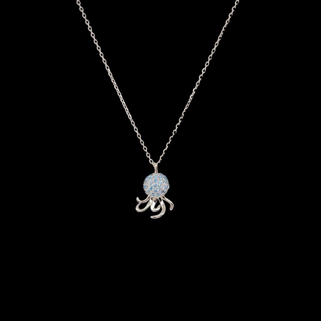 Blue Topaz Octopus Necklace