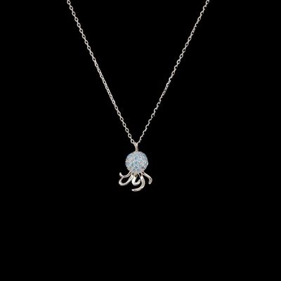 Blue Topaz Octopus Necklace