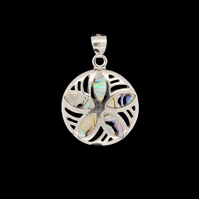 Abalone Sand Dollar Pendant