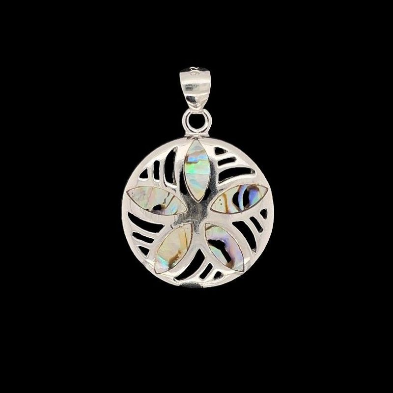Abalone Sand Dollar Pendant