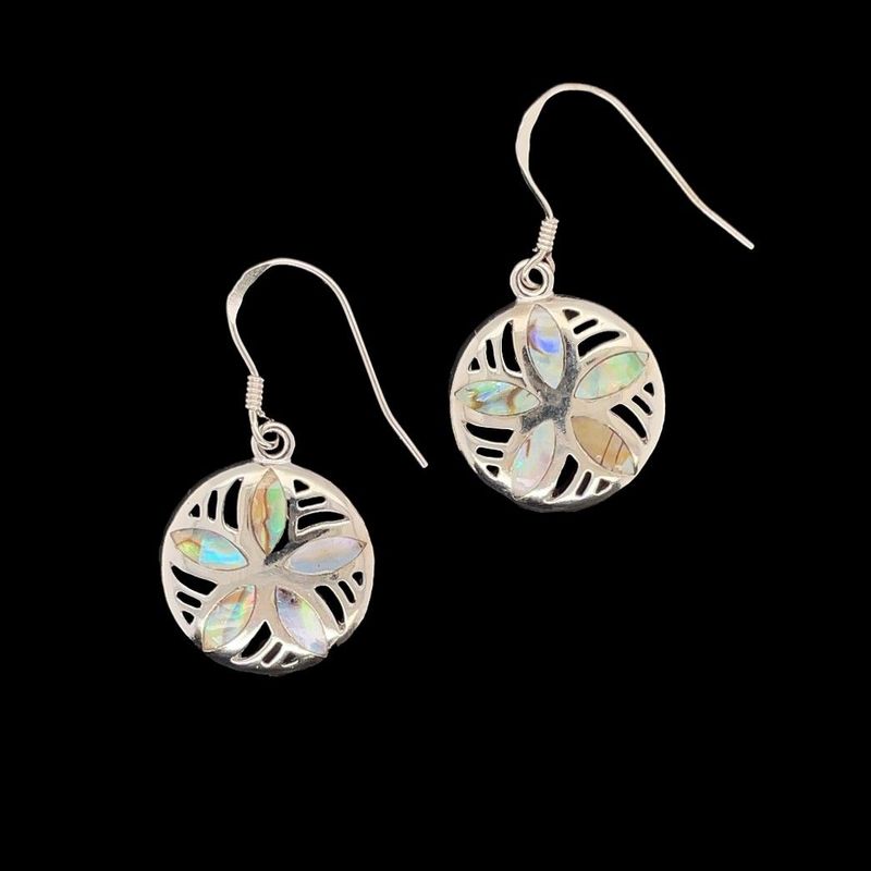 Abalone Sand Dollar Earrings