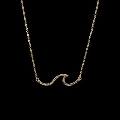 Gold Over Sterling Silver Wave Necklace
