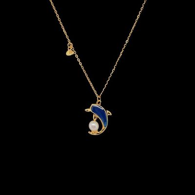 Dolphin Necklace Gold Over Sterling Silver