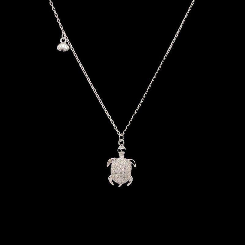 Cubic Zirconia Turtle Necklace