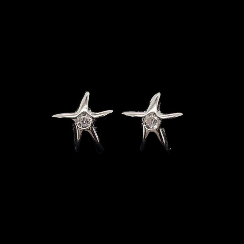 Cubic Zirconia Starfish Earrings