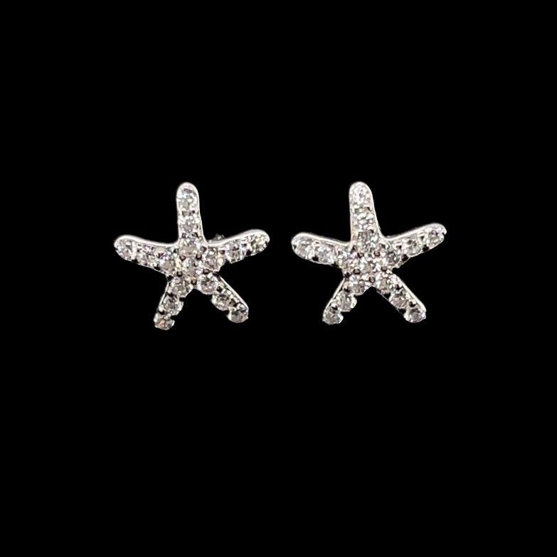 Cubic Zirconia Starfish Earrings