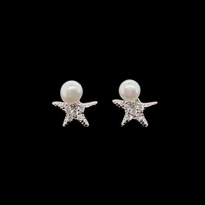 Cubic Zirconia Starfish Earrings