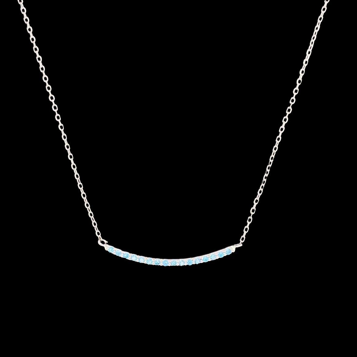 Blue Topaz Bar Necklace