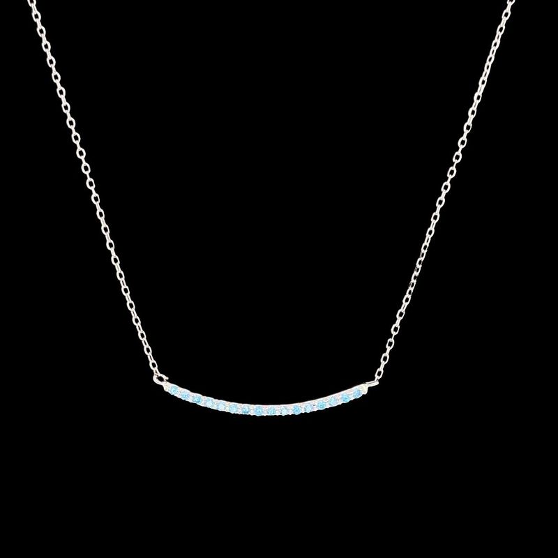 Blue Topaz Bar Necklace