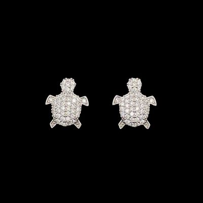 Cubic Zirconia Turtle Earrings
