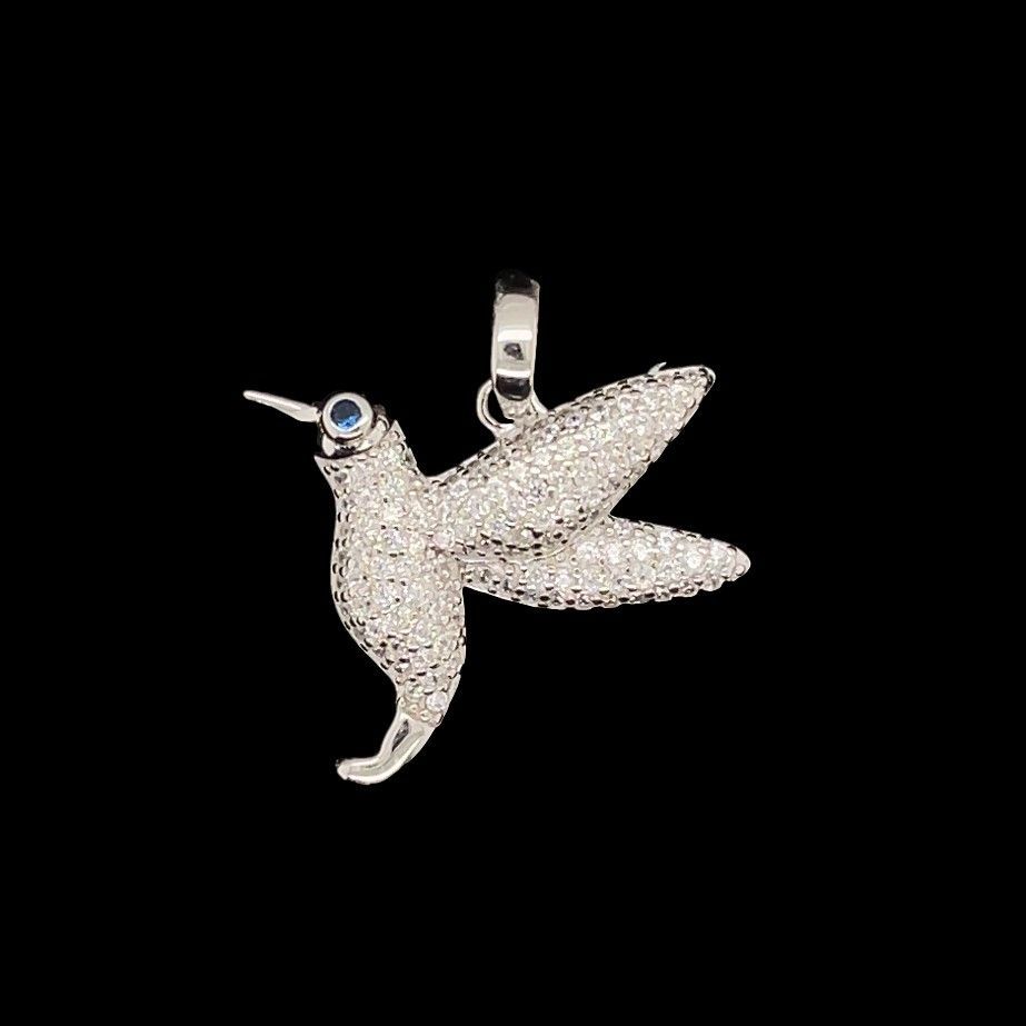 Cubic Zirconia Hummingbird Pendant